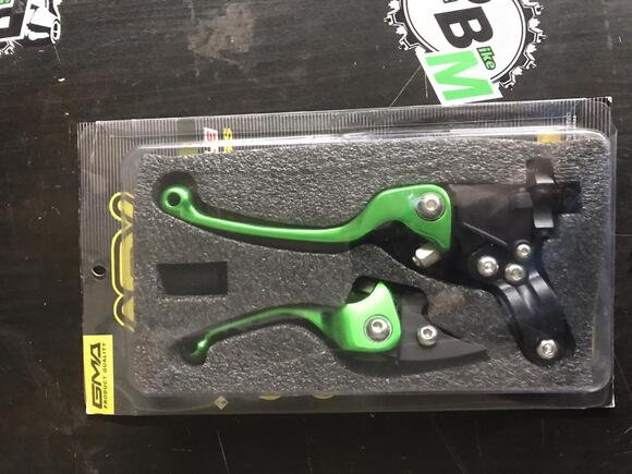 Рычаг сцепления+тормоза с кронштейном #1 CNC зеленый pitbikemarket.ru