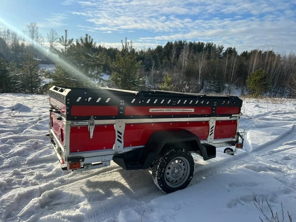 Прицеп VOYAGE Classic 3,0 Бортовой, туристическая крышка с багажником, высота внутри 530 (ш. 1,3; д. 3,0) pitbikemarket.ru