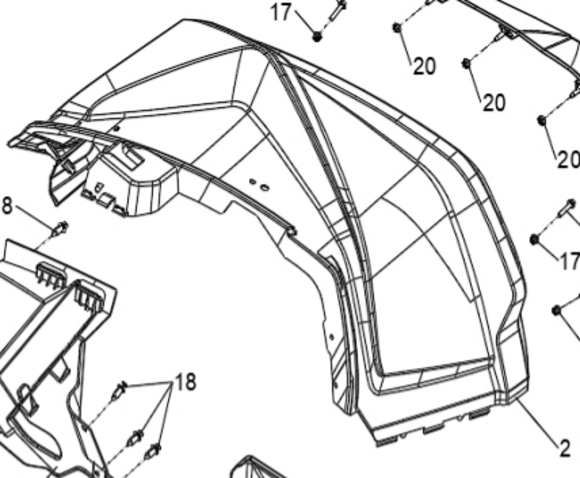 Переднее правое крыло для квадроцикла BRC 1000 / BRP 1000R черное pitbikemarket.ru