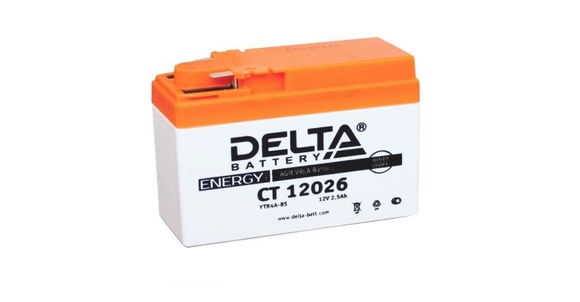АКБ DELTA  CT 12026 4A-BS 2,5ah Honda (114 х 48 х 86) pitbikemarket.ru